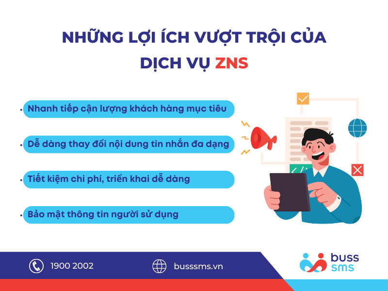 Những lợi ích vượt trội của dịch vụ Zalo ZNS