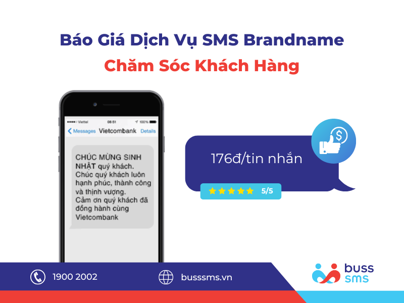 Báo giá dịch vụ SMS Brandname - Tin nhắn thương hiệu Chăm sóc Khách hàng